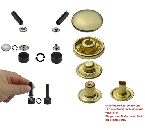 50x druckknöpfe feder - s-feder, +