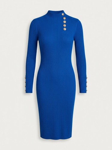 Damen strickkleid blau - damen,
